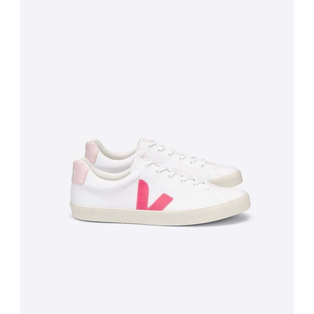 White/Orange/Pink Women\'s Veja ESPLAR SE CANVAS Shoes | AU 513ZUT